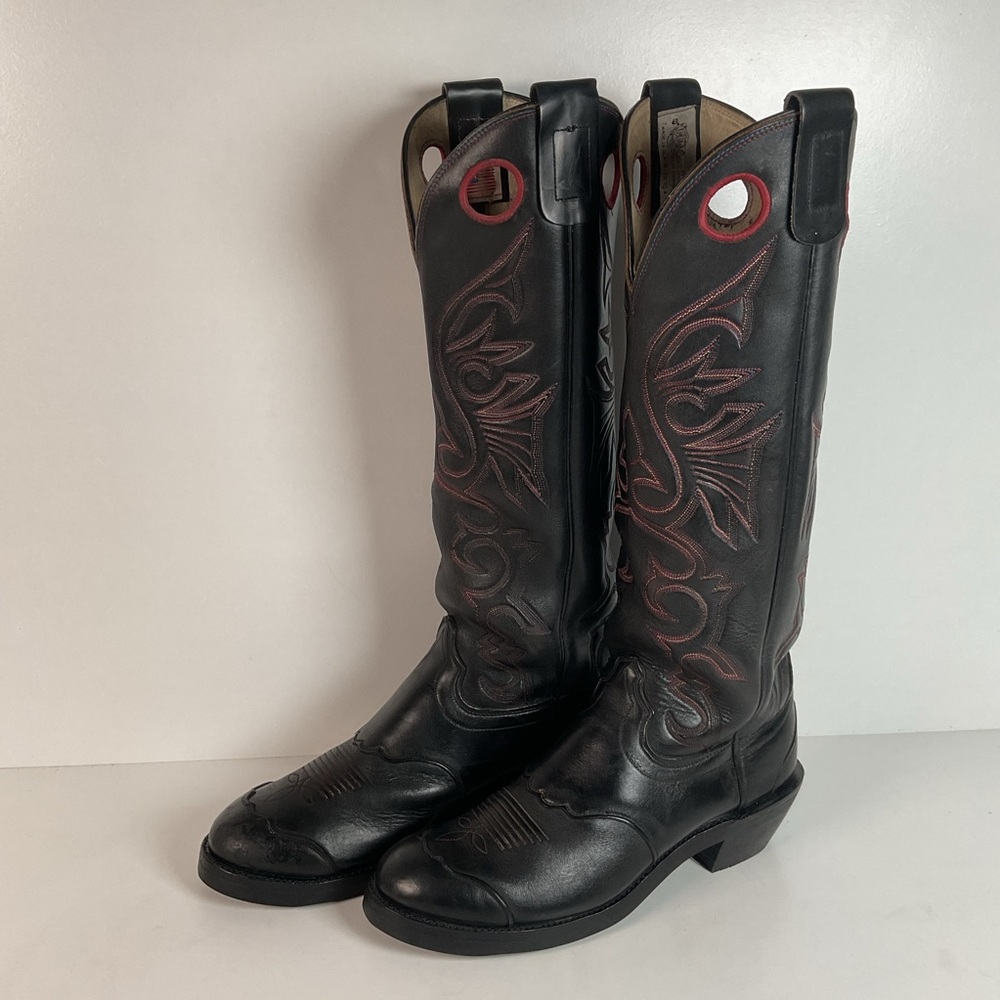 Olathe Tall Buckaroo Boots | Black | Thick Hide | USA Made | Men’s 9.5 D